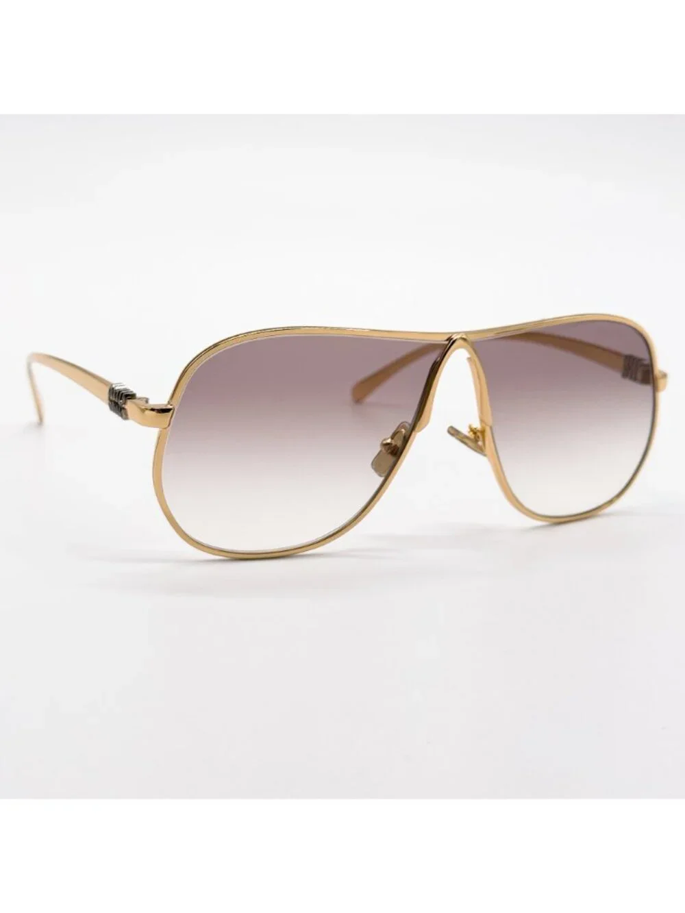 New Miu Miu MU A56S Oversized Gold Brown Sunglasses MUA56S 5AK90L